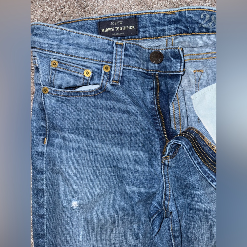 J. Crew Midrise Toothpick jean 28